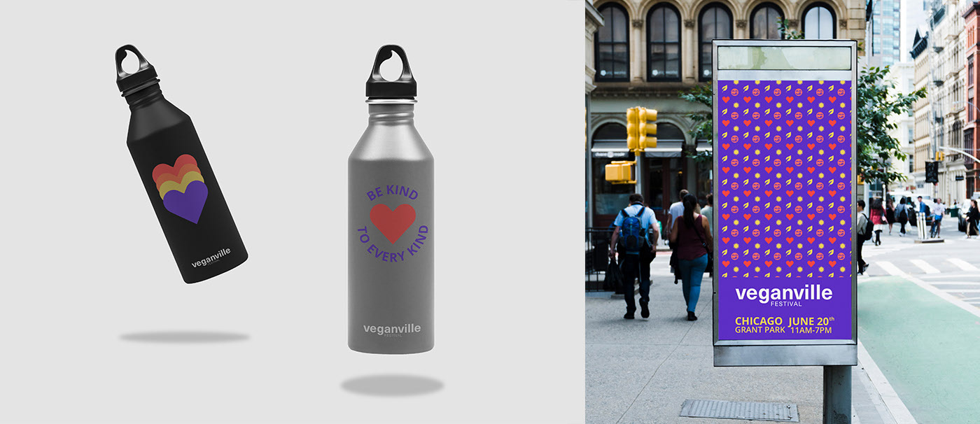 water bottle brand design - veganville